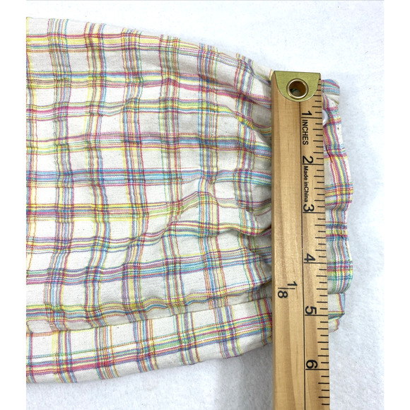 Lili Sidonio Pants Womens Large Neon Plaid Seersucker Elastic Cuff Cargo Pockets - Picture 11 of 14